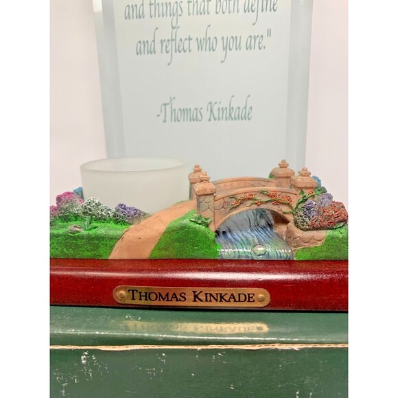 Thomas Kinkade Mirrored Tea Light Holder Our America Bridge of Hope Candle - Picture 5 of 7